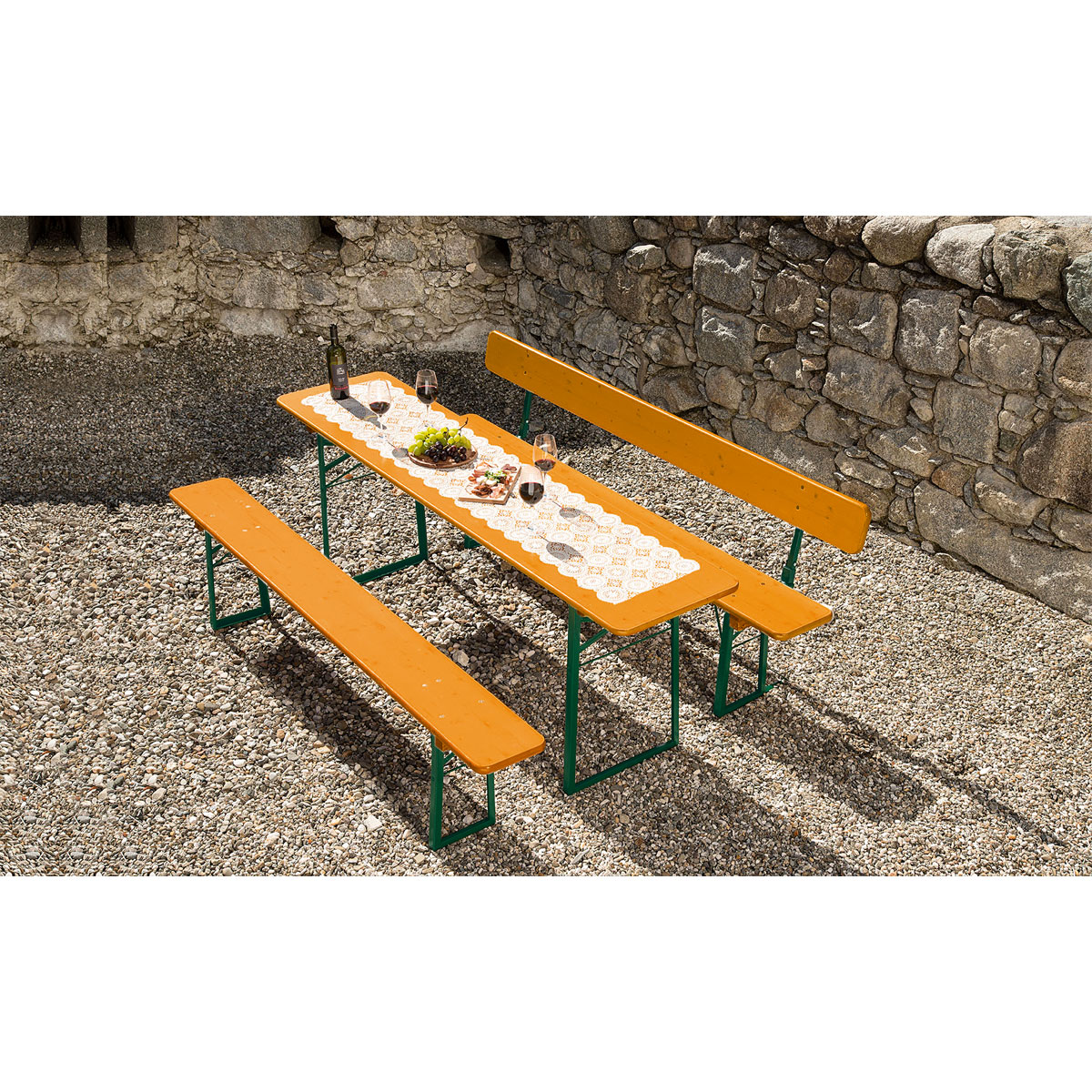 Bierzeltgarnitur mit Lehne 180x60cm DE LUX I - - Beschläge für Bierzeltgarnituren Bierzeltgarnitur mit Lehne 180x60cm DE LUX I - - Beschläge für Bierzeltgarnituren