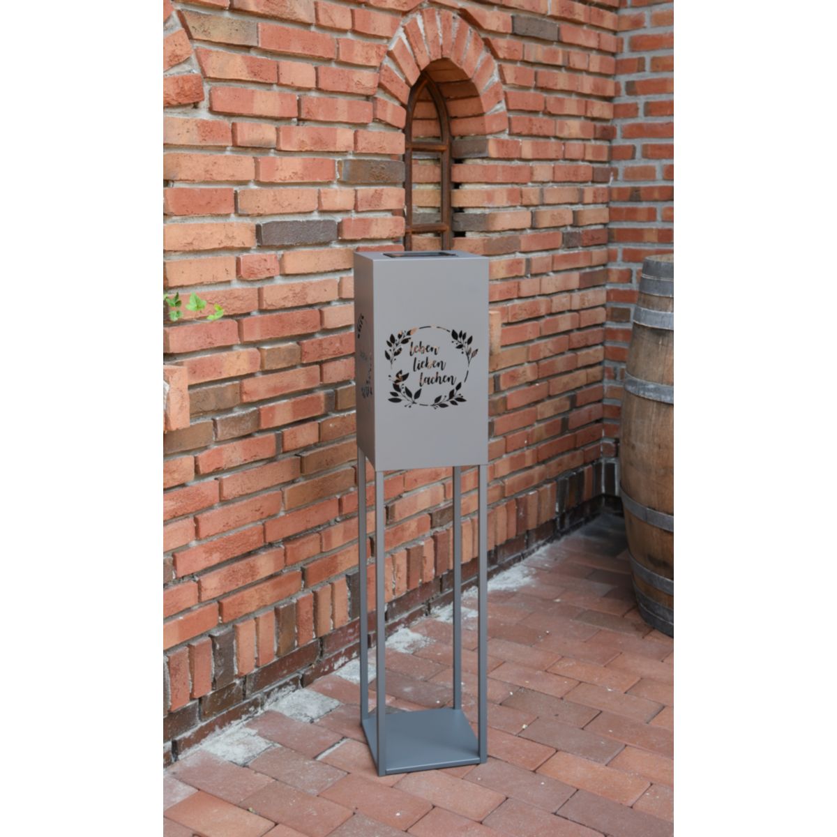 Garden Pleasure Licht-Dekosäule VIVIAN Stahl, grau, pulverbeschichtet Bild 3