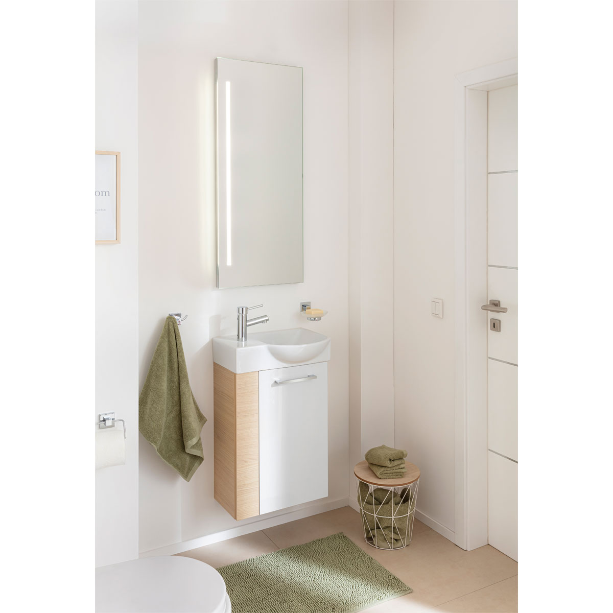 Fackelmann  Gäste-WC Waschtischunterschrank rechts SBC 440 x 600 x 243 mm Sandeiche/Weiß Bild 8