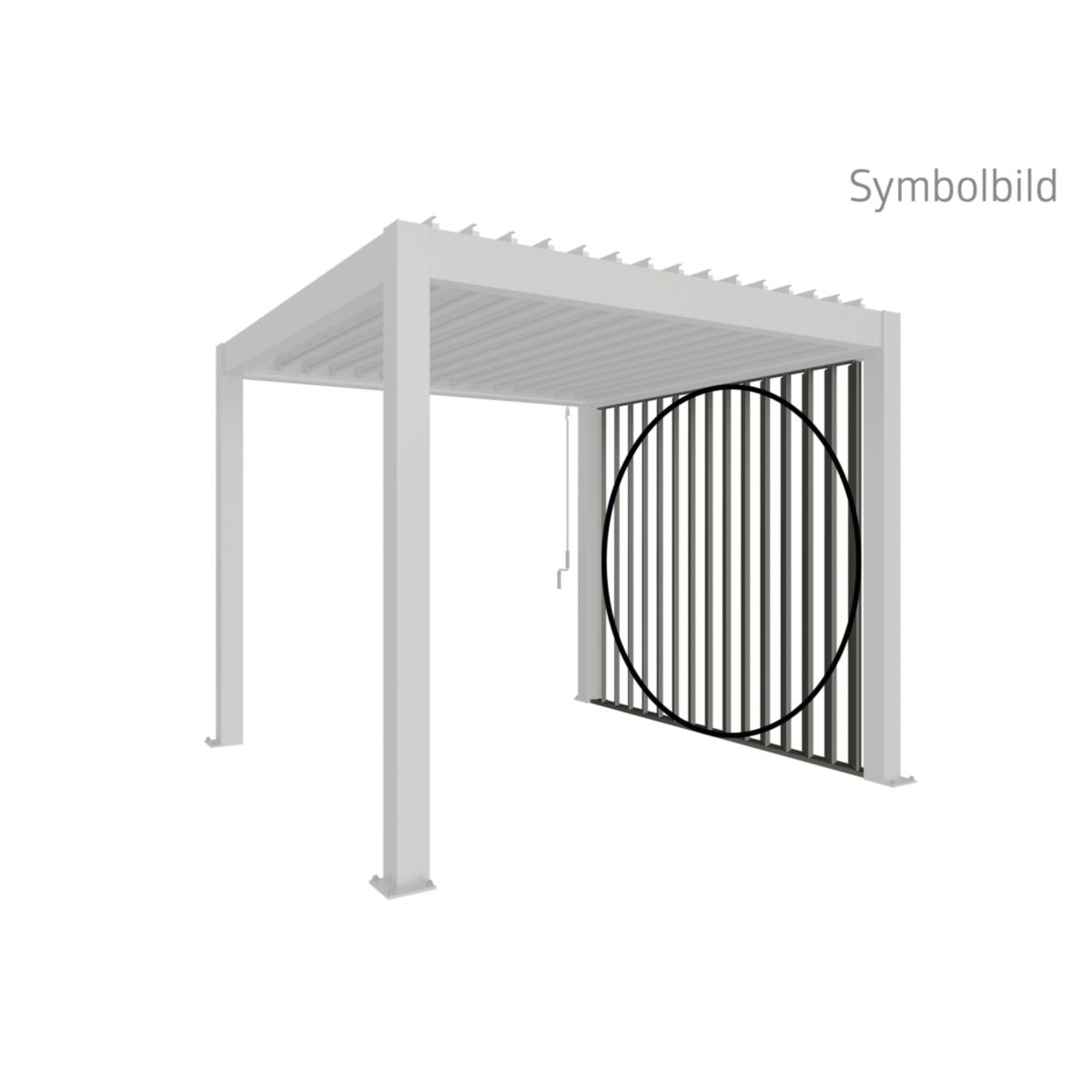 Biohort LamellenSeitenwand 2m quarzgrau-met für Pergola