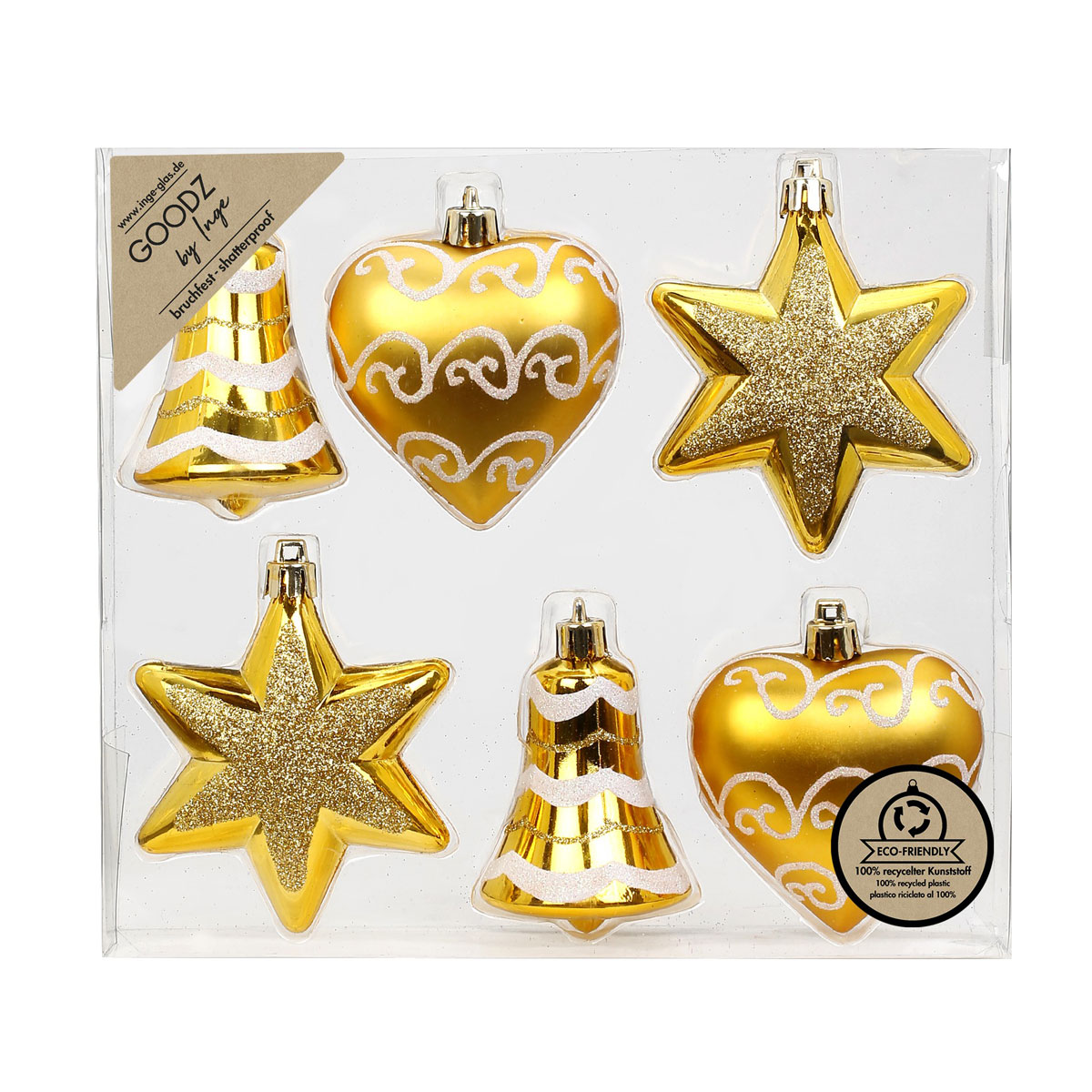 Formensortiment Kunststoff 9 cm 6 Stk Gold-Mix Bild 1