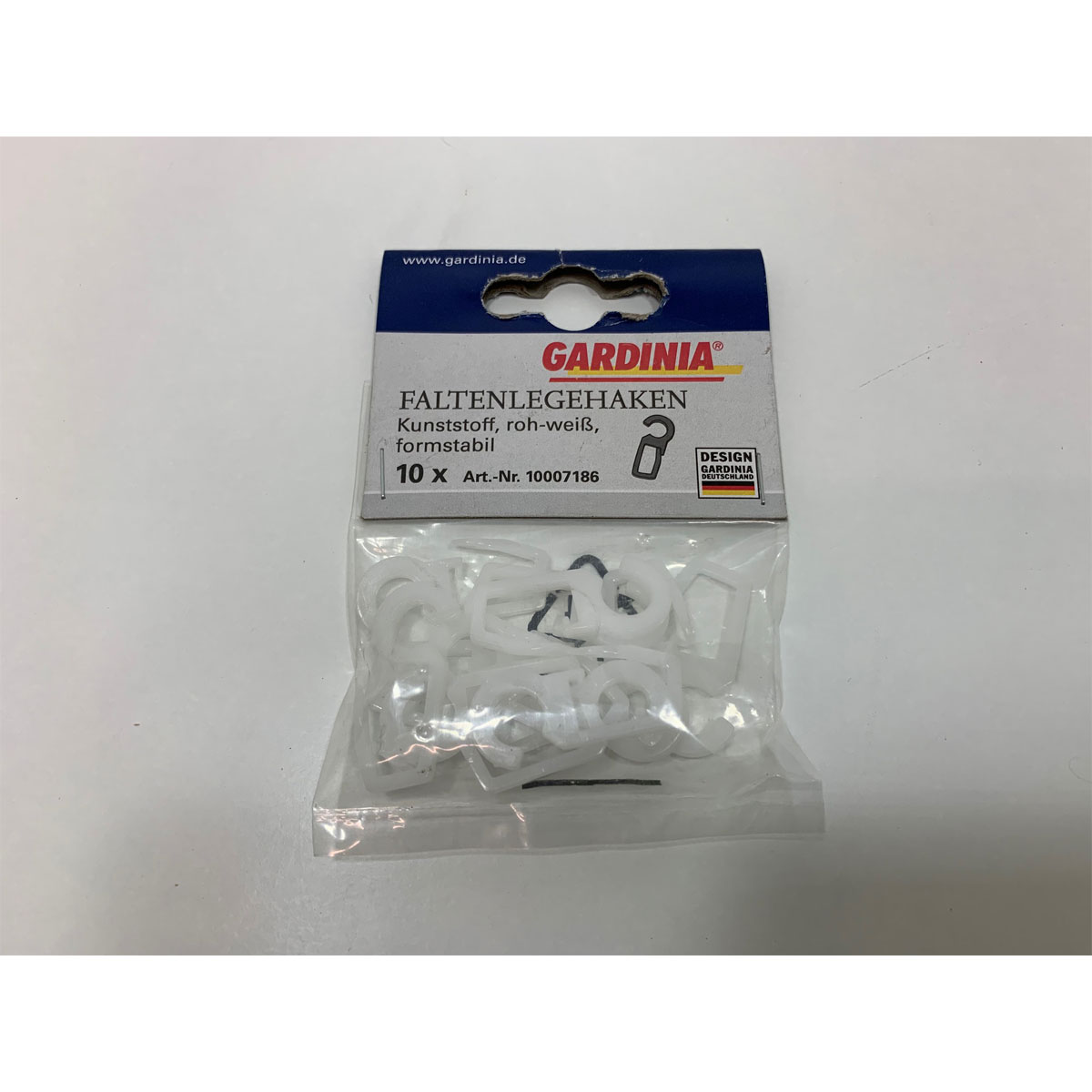 Gardinia Faltenlegehaken Pom 20 mm weiß Bild 1