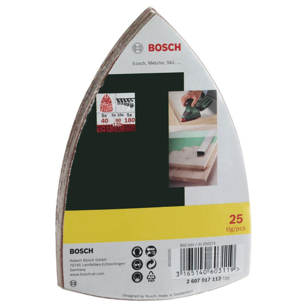 Bosch  Prom Multiblätter 93 mm K40/80/120/180 25 Stück Bild 2