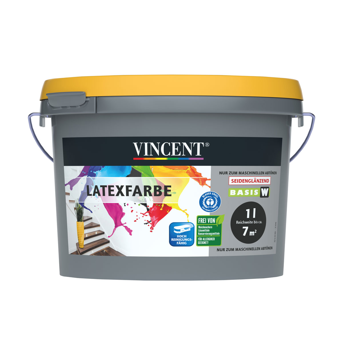 Vincent  Wandfarbe Latexfarbe Mix It seidenglänzend 1,0 L Bild 1