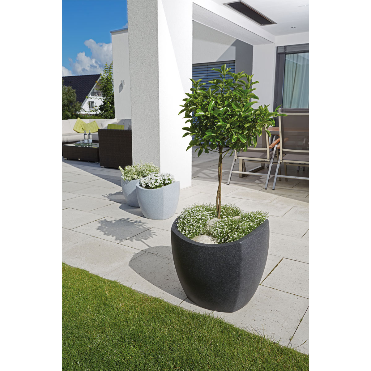 Scheurich Pflanzgefäß Wave Globe Cubo BxHxT 39,4 x 35,5 x 39,4 cm Schwarz-Granit Bild 2