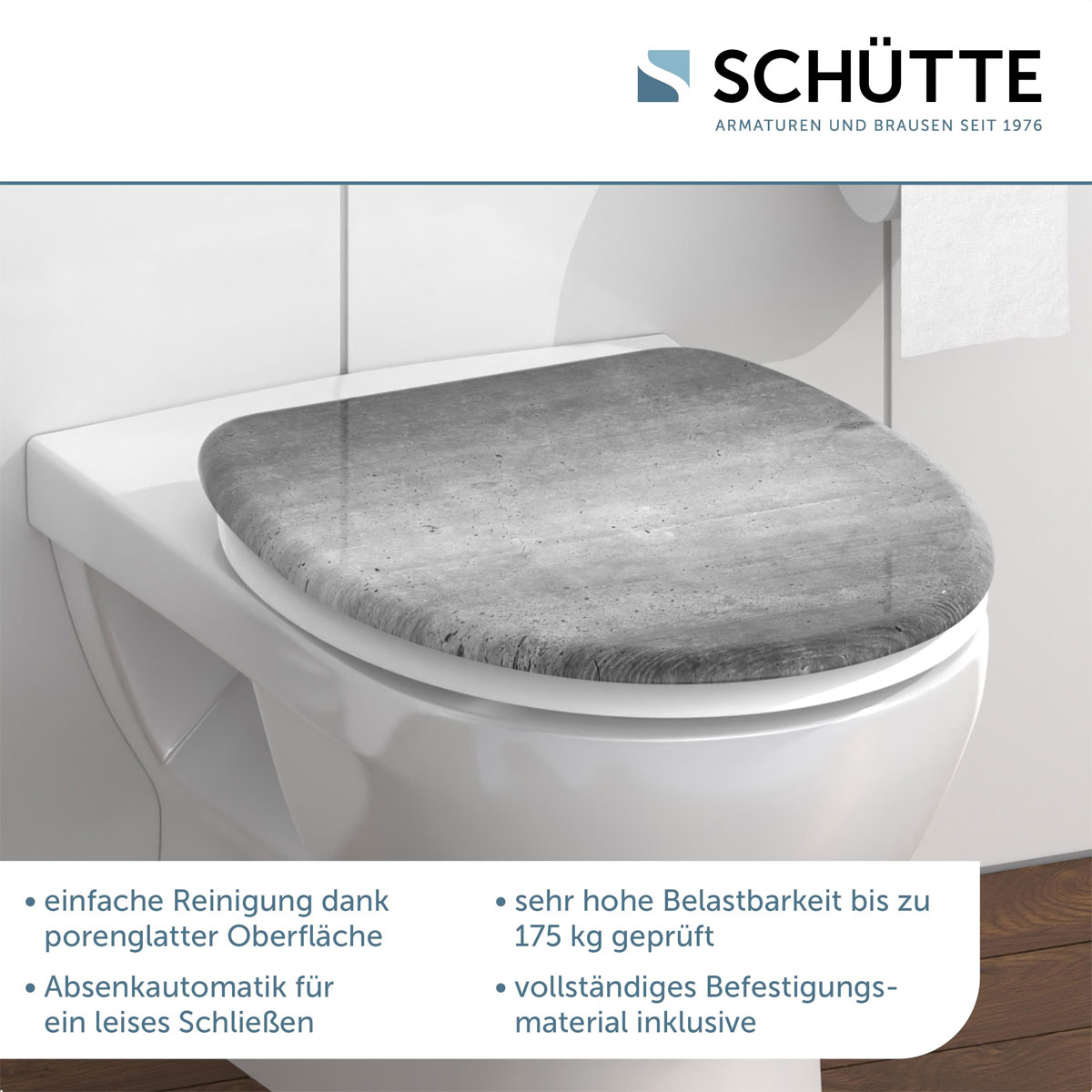 Schütte Duroplast WC-Sitz INDUSTRIAL GREY mit Absenkautomatik Bild 4