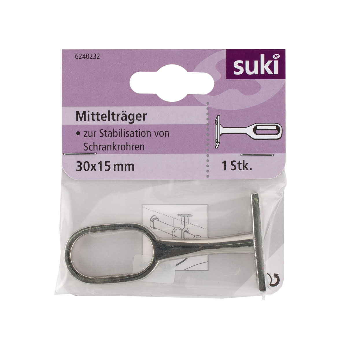 Suki Mittelhalter Durchmesser 3 cm oval silber