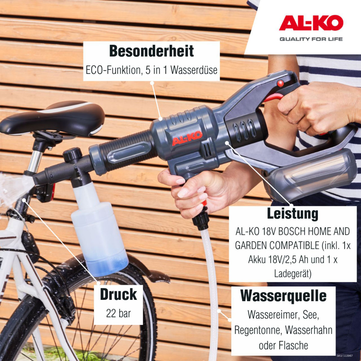 AL-KO  Akku-Druckreiniger PW 1850 inkl Akku Bild 7