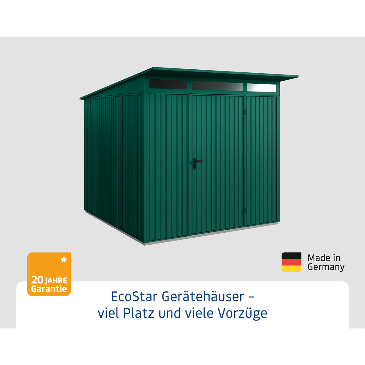 EcoStar  Gerätehaus Trend-PTyp 2RAL6005 1 flg Bild 2