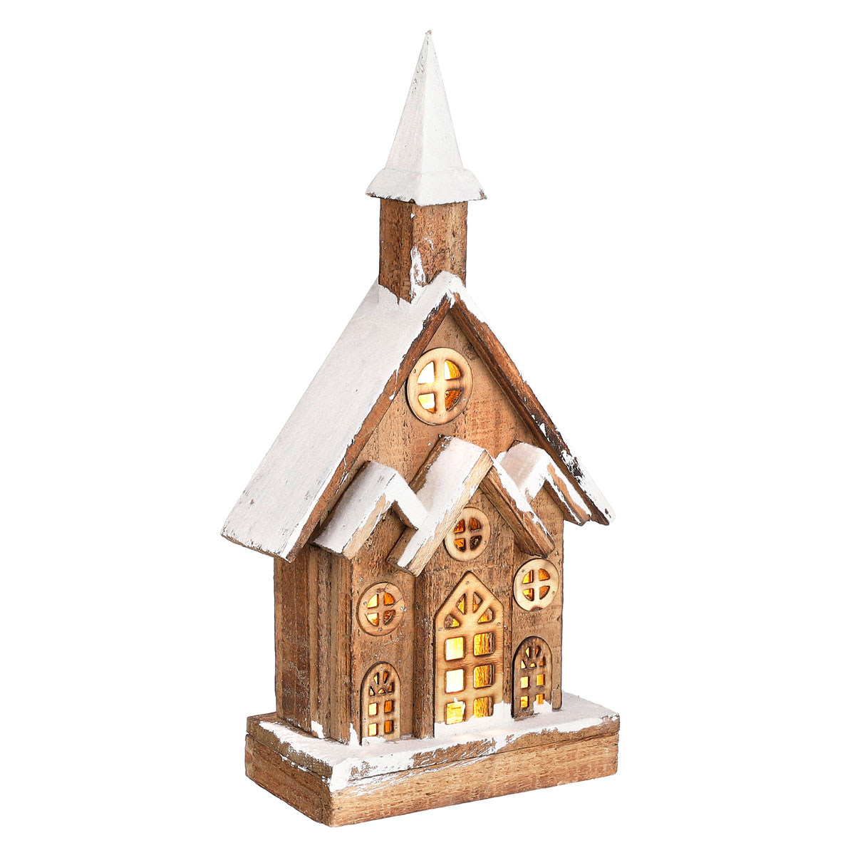 Haus braun 20 LEDs batteriebetrieben 18 x 10 x 41 cm Bild 1