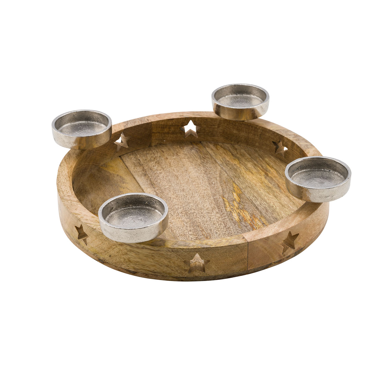 Adventsholzteller 4 Teelichte 4 x 10 cm