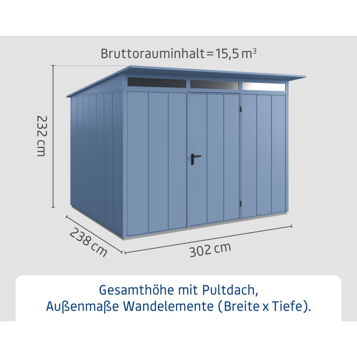 EcoStar  Gerätehaus Elegant-PTyp 3RAL5014 1 flg Bild 3