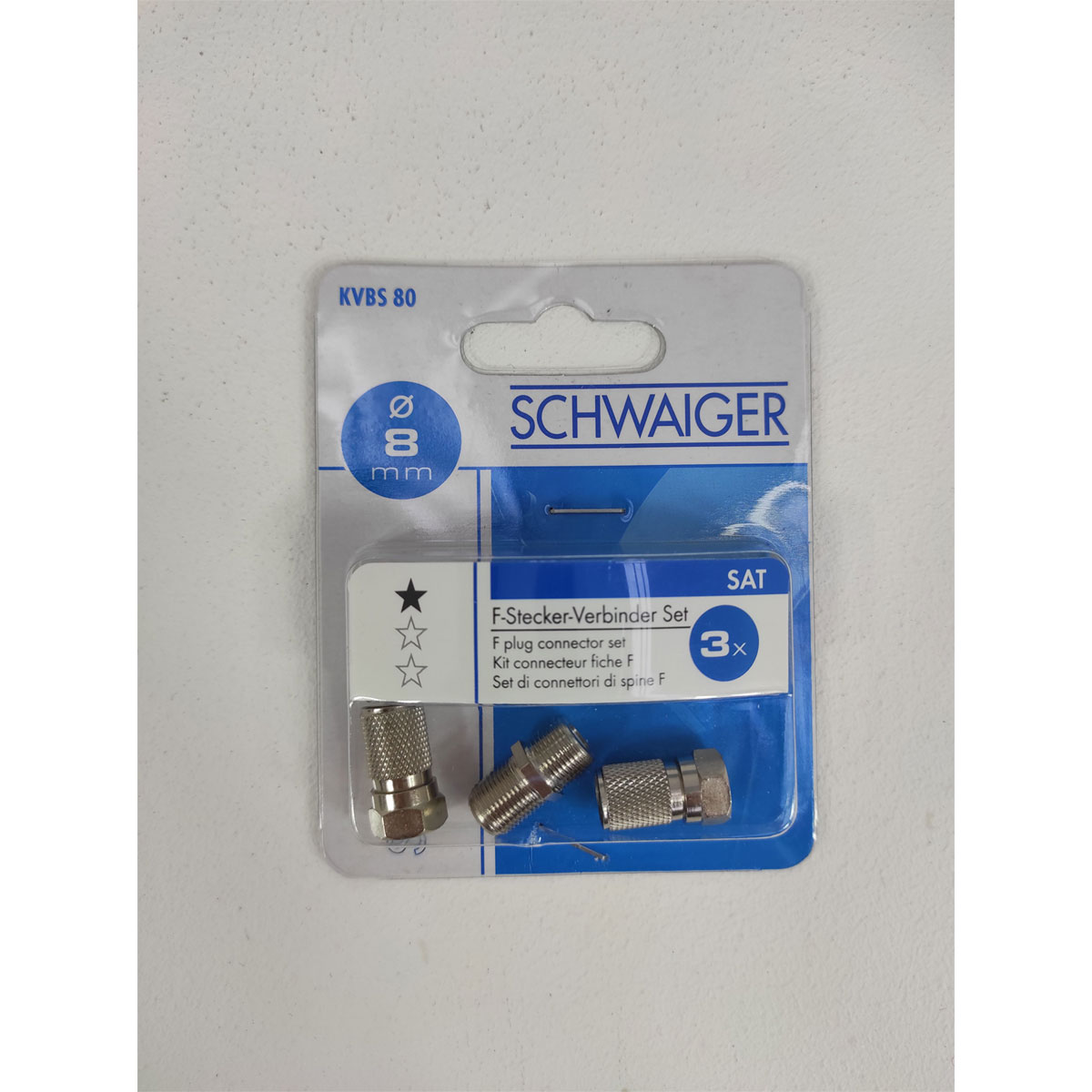Schwaiger F-Verbinder-Set für 8 mm 3-teilig