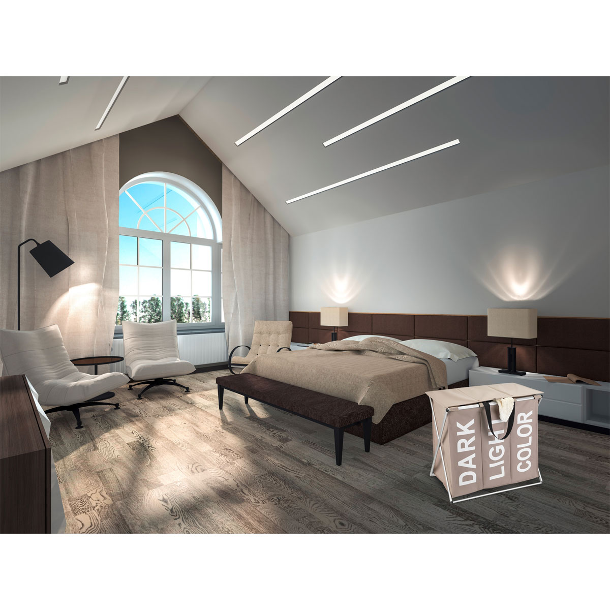 Wenko  Wäschesammler Trio Top Taupe Wäschekorb 118 l Bild 8