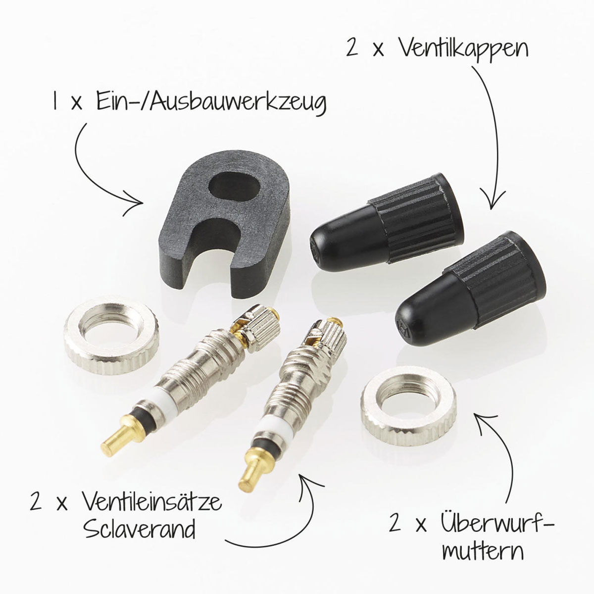 Fischer Bikes Ventil-Set für Sclaverand 7-teilig Bild 2