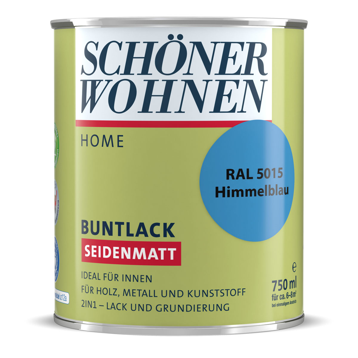 Schöner Wohnen Farbe Buntlack Home Himmelblau seidenmatt 750 ml