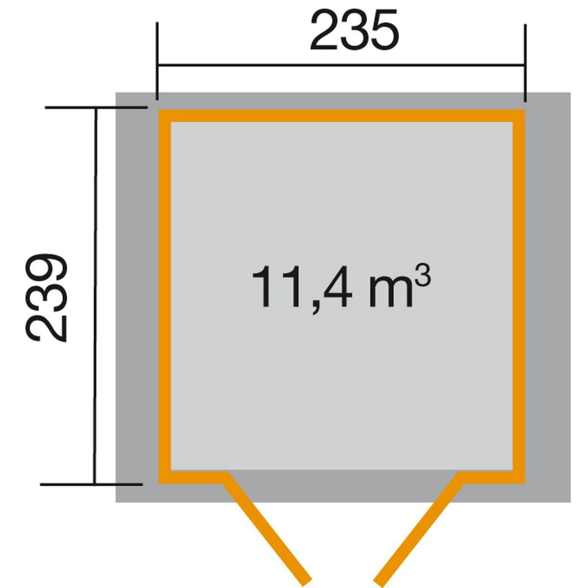 Weka Gartenhaus 224 280 x 259 x 227 cm grau Bild 2