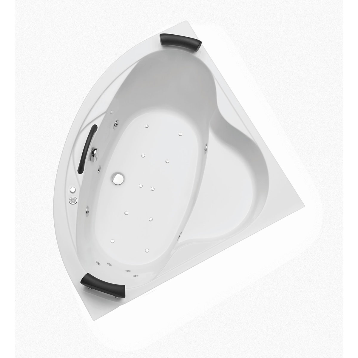 Ottofond Whirlpool-Komplettset Siam 140 cm weiß inklusive Farblichtwechsler