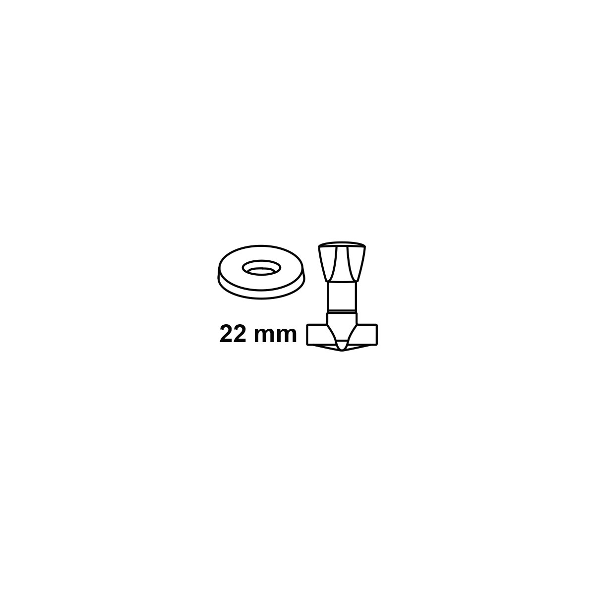 Kirchhoff UP-Ventil Chrom 22 mm mit Rosette