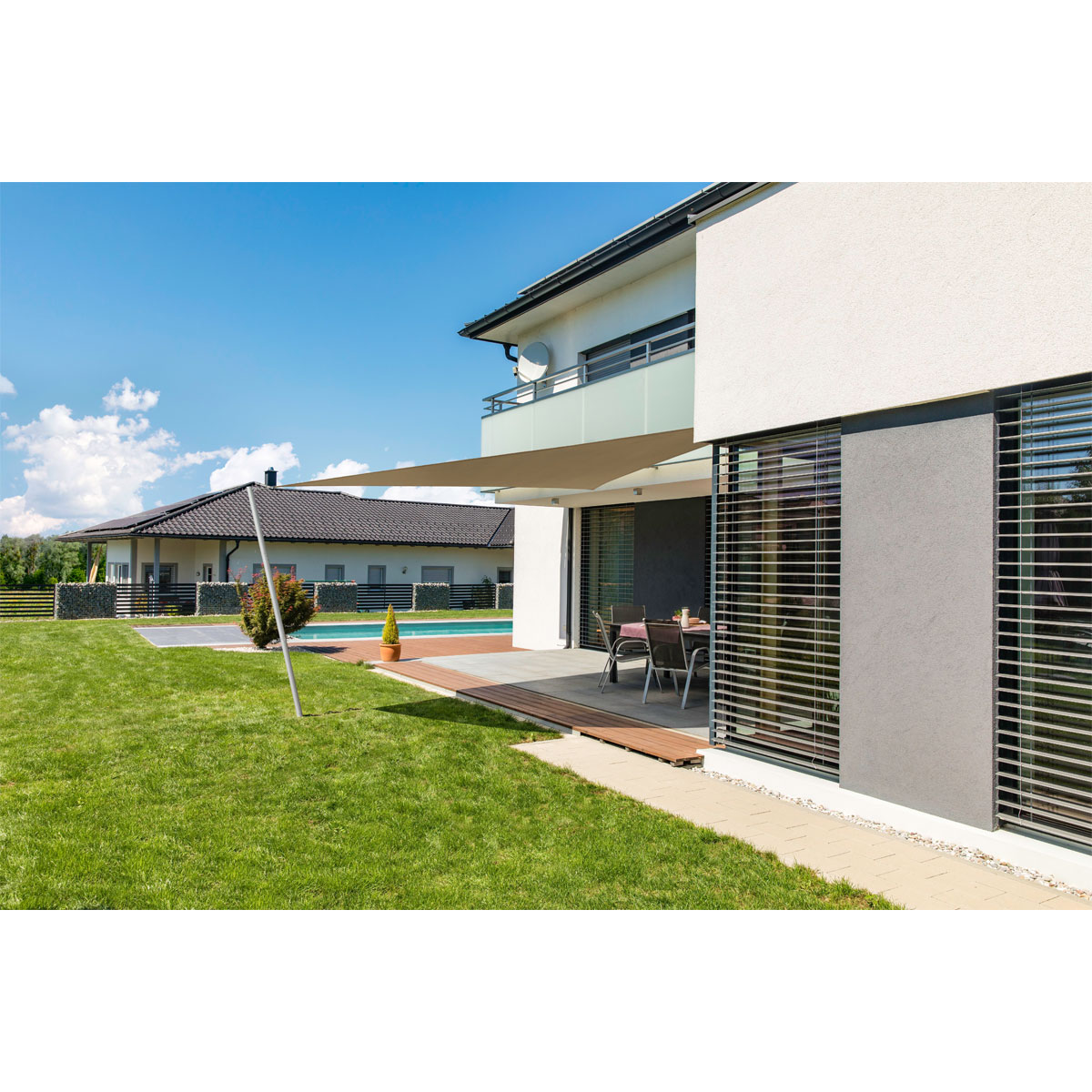 Dreieck-Segel Cannes 5 x 5 x 5 m taupe Bild 2