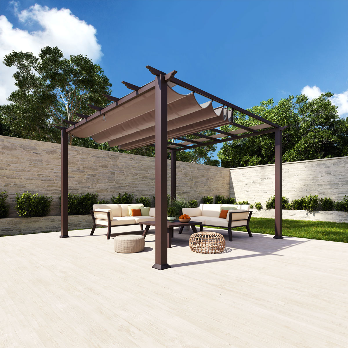 Paragon Outdoor Outdoor Pergola Florida 1111 350x350x235cm Dunkelbraun Bild 2
