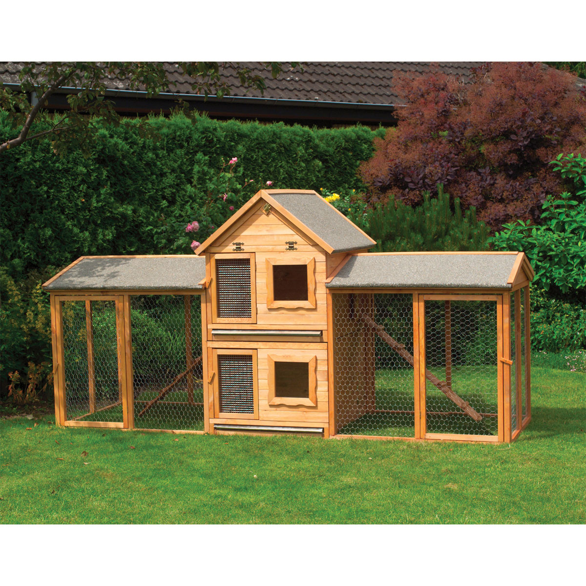 Promadino Kleintiervilla Maxi inkl Erweiterung und 2 Auslaufgehege