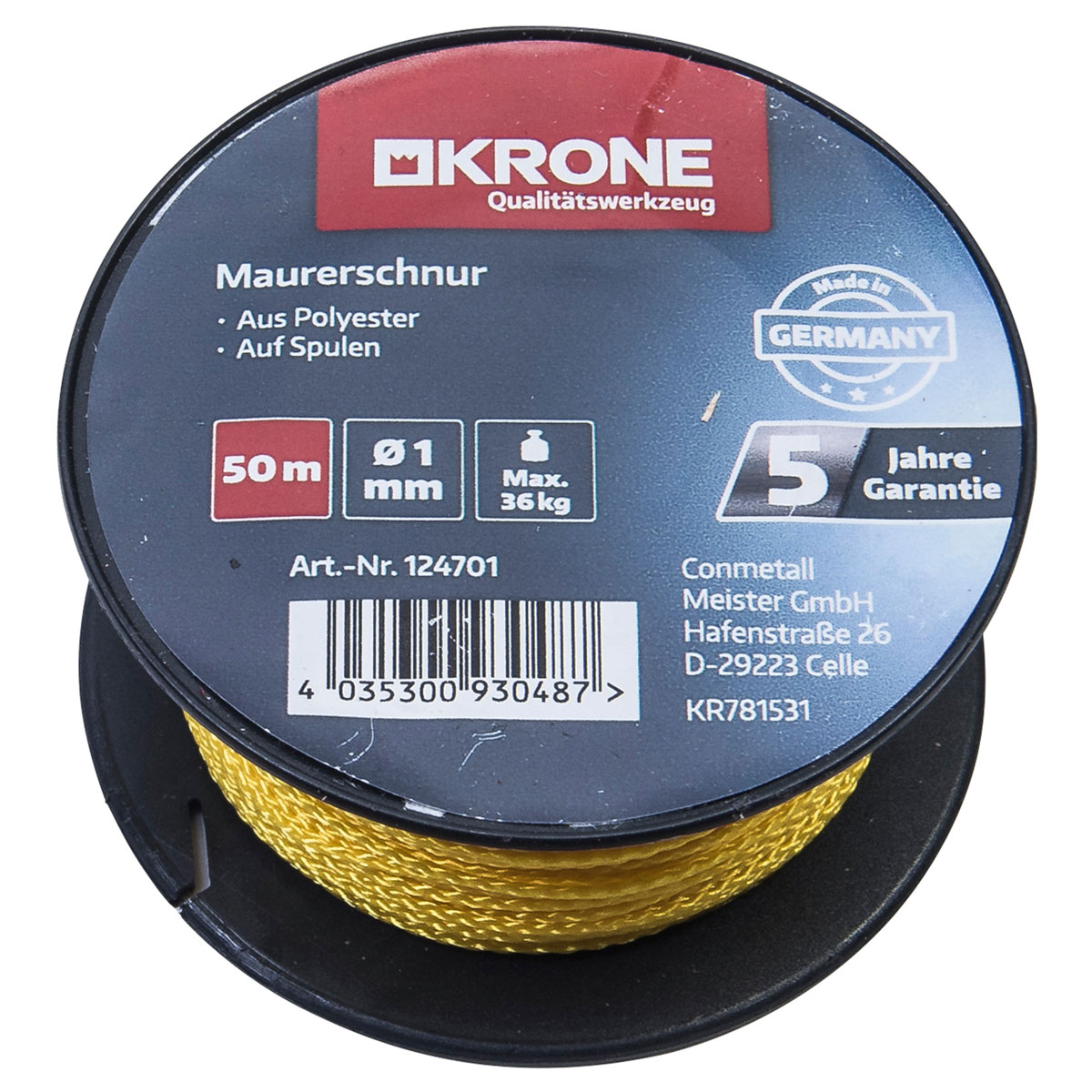 Krone  Maurerschnur 1,0 mm - 50m gelb