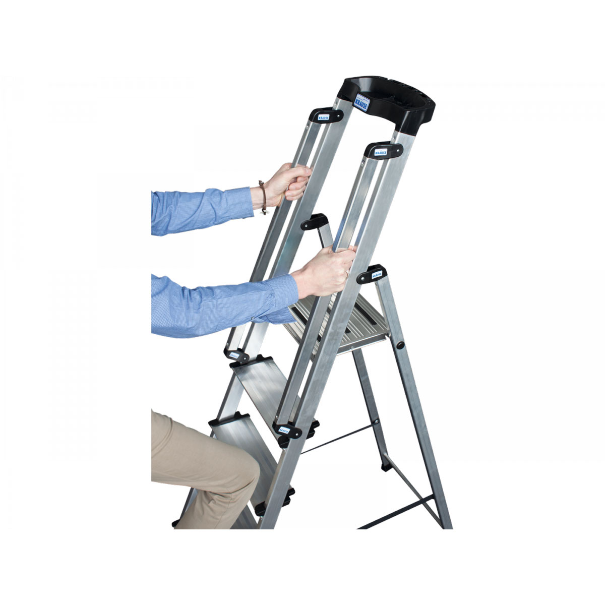 Krause Stufen-Stehleiter Sepuro inkl Handlauf 7 Stufen Bild 1