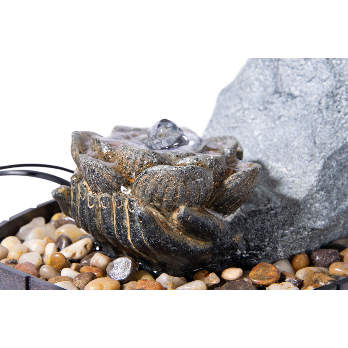 dobar Zimmerbrunnen mit Buddha 20,5 x 27 x 16,5 cm grau-schwarz Bild 2