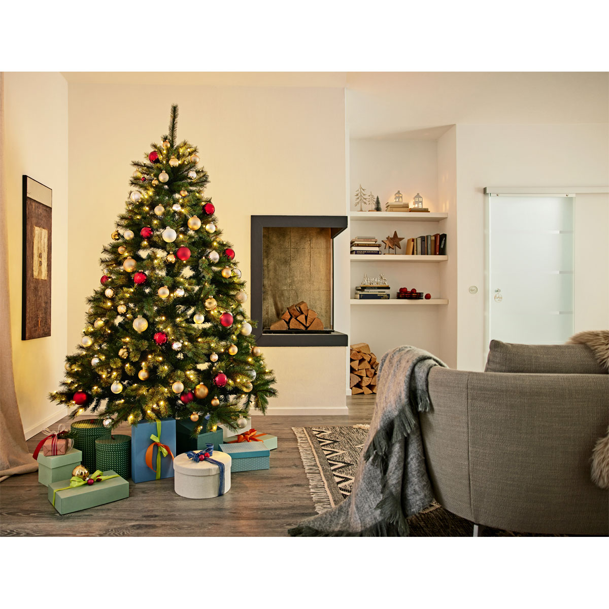 Baum zum Stellen silber Aluminium 33 x 5 cm Bild 2