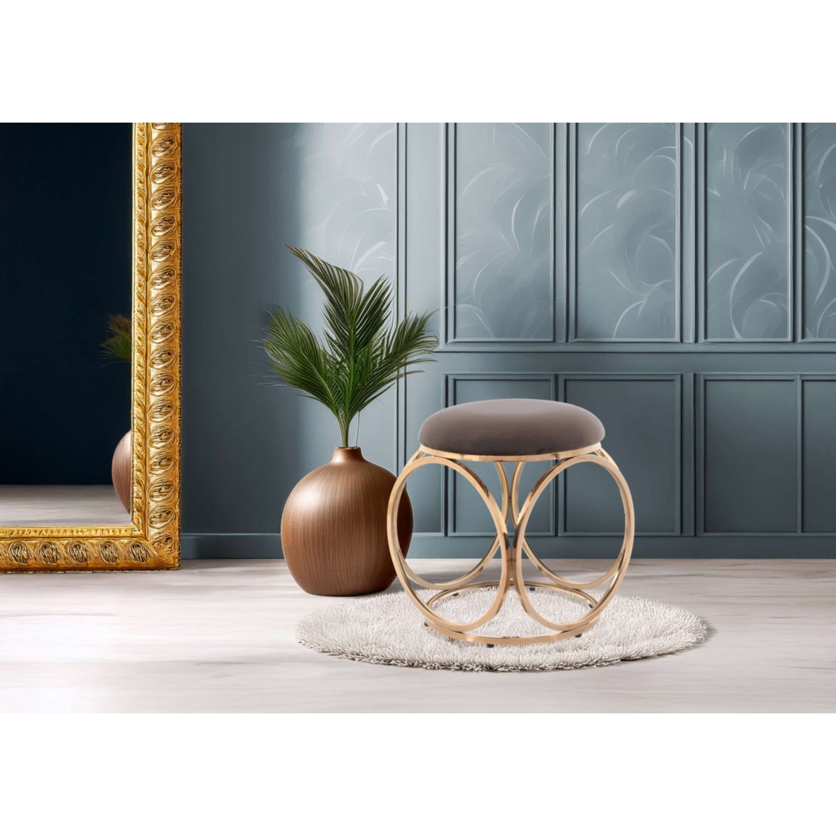 Hocker Whitney 325 Braun gold Bild 3