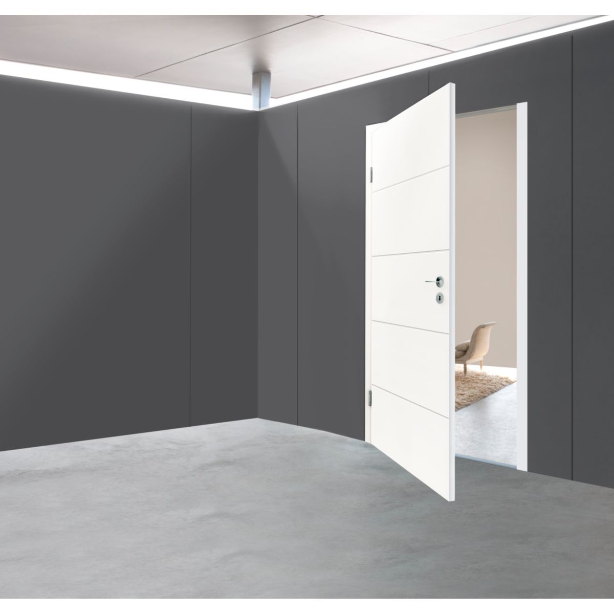 Borne Zimmertür Fila 5 Weißlack 73,5 x 198,5 cm DIN links Bild 2