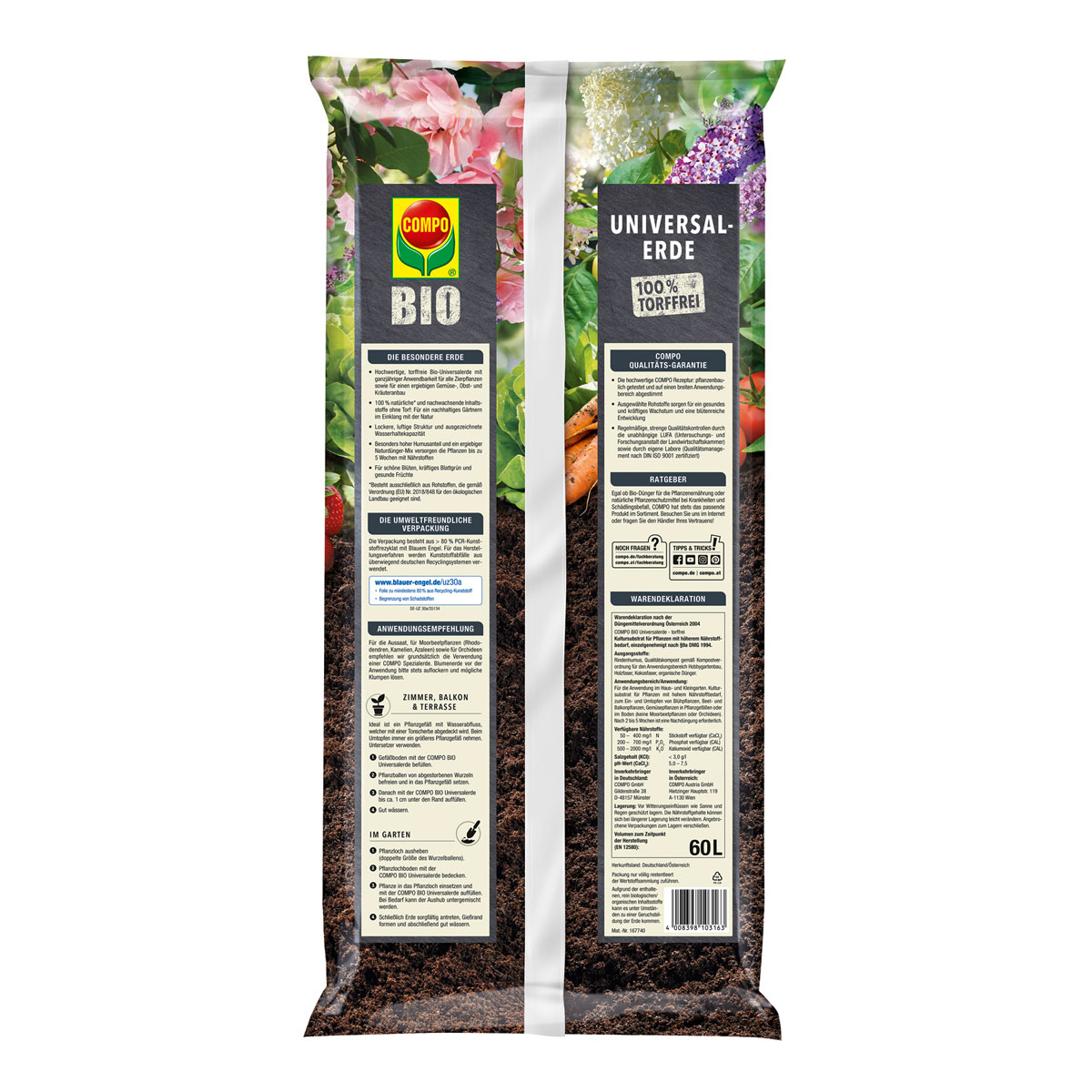 Compo Bio Hochbeet- und Gewächshauserde torffrei 60 L Bild 2