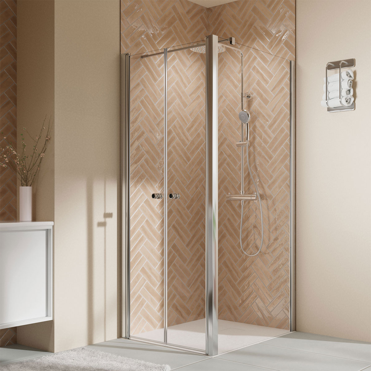 Breuer  QUICK72 Elana 2.0 Seitenwand rechts für Pendeltür Alu silber matt Klarglas 750 mm