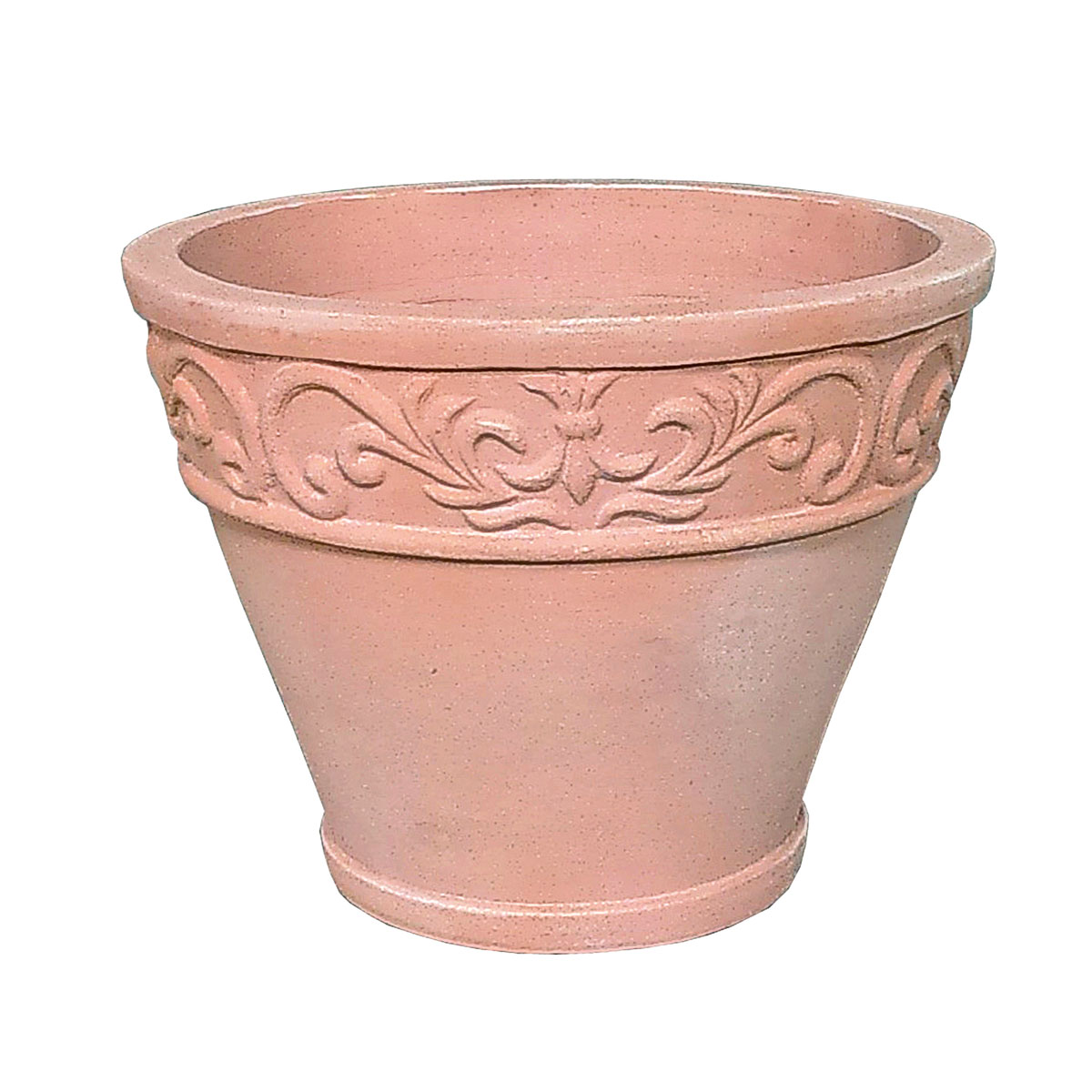 Haveson Stapeltopf mit Bordüre Durchmesser 34 cm Terrakotta