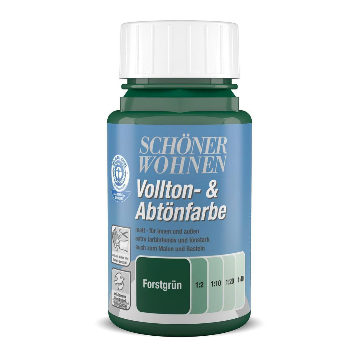 Schöner Wohnen Farbe Voll- und Abtönfarbe Forstgrün 0,125 L