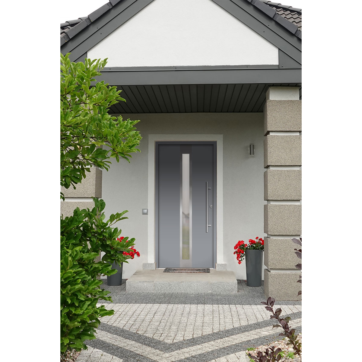 SplenDoor  Premium-Haustür Passivedoor Stockholm energiesparend grau 100 x 210 cm rechts Bild 2