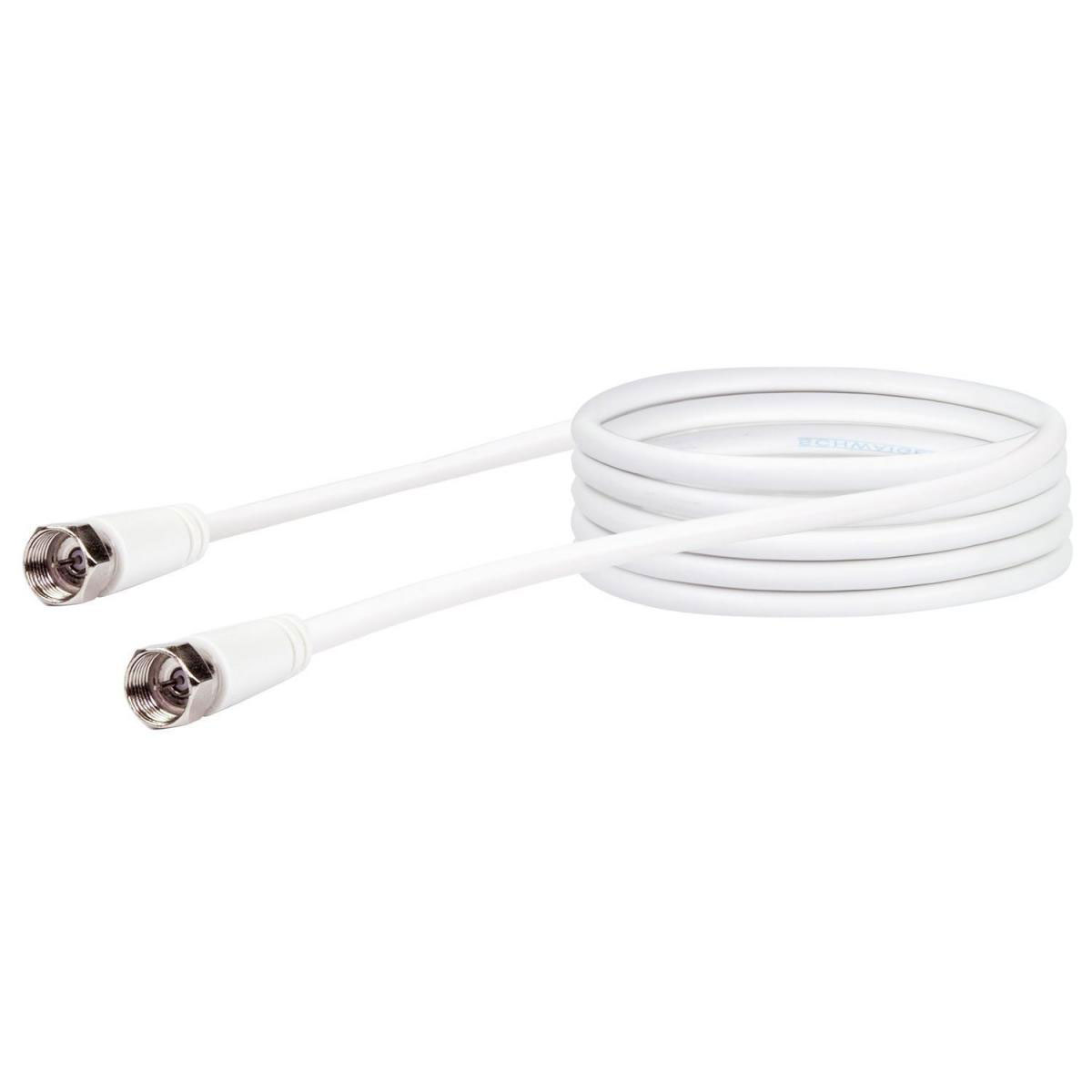 Schwaiger SAT-Antennenkabel 90 dB 3 m weiß mit F-Stecker und F-Stecker