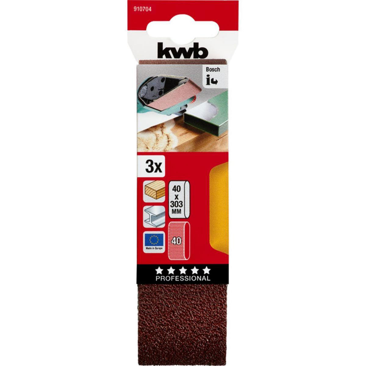 kwb  Schleifbänder Holz und Metall 40 x 303 mm K40 Bild 2