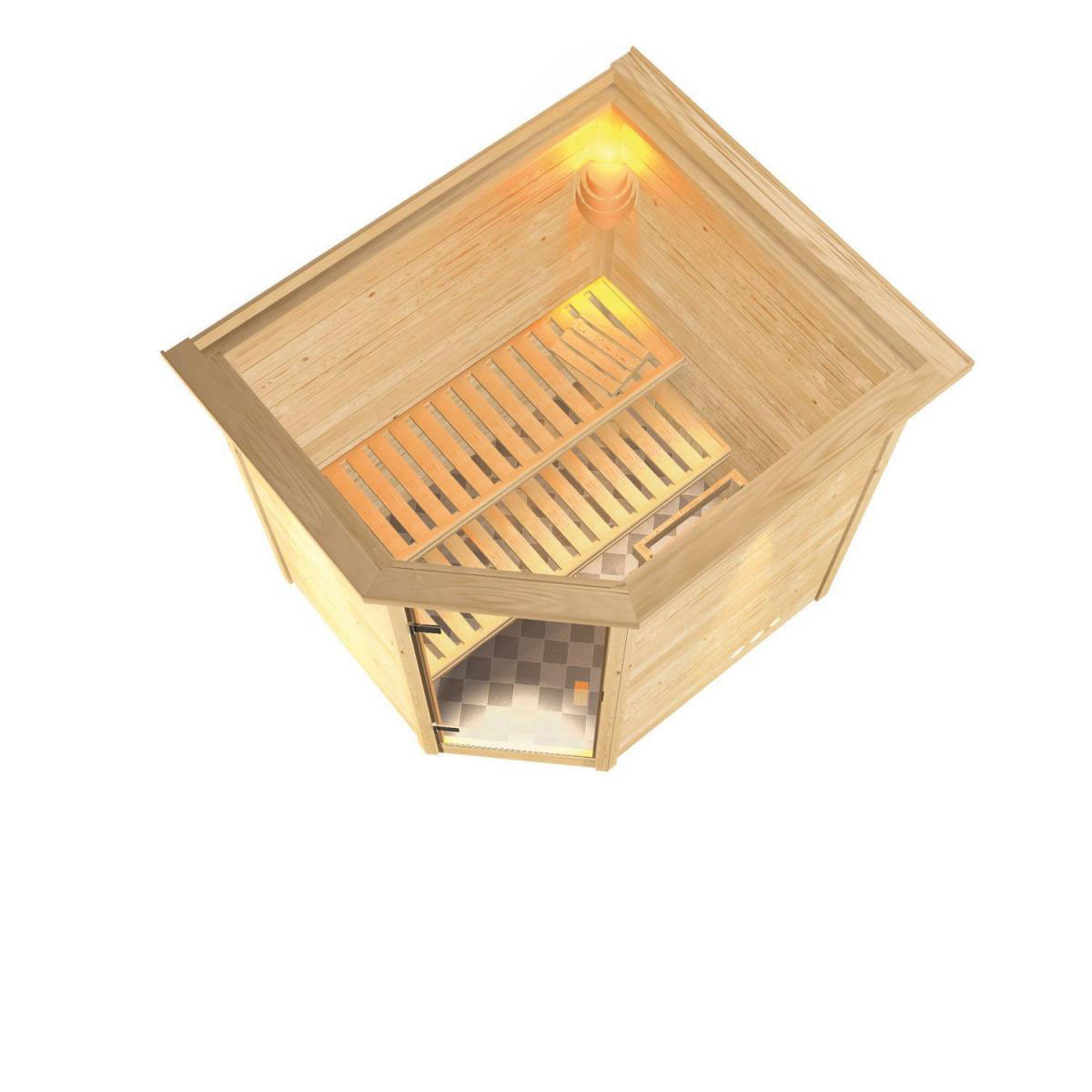 Karibu Systemsauna Mia Eckeinstieg ohne Ofen Bild 3