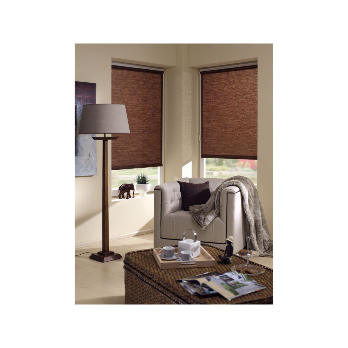 Gardinia Rollo Easyfix Natur 75 x 150 cm nougat Bild 3