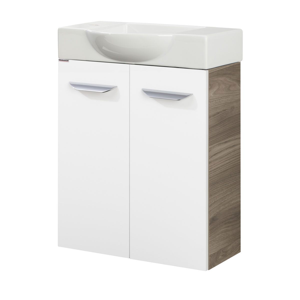 Fackelmann  Gäste-WC Waschtischunterschrank SBC 520 x 600 x 243 mm Steinesche/Weiß Bild 2