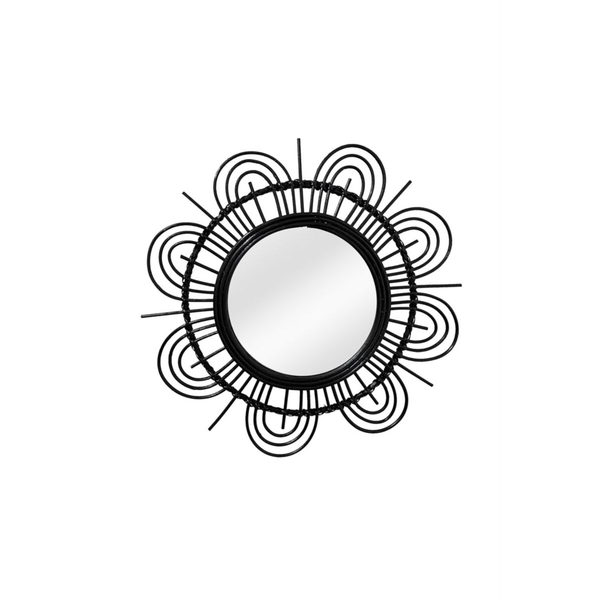 Rattan Spiegel Aina 325 schwarz