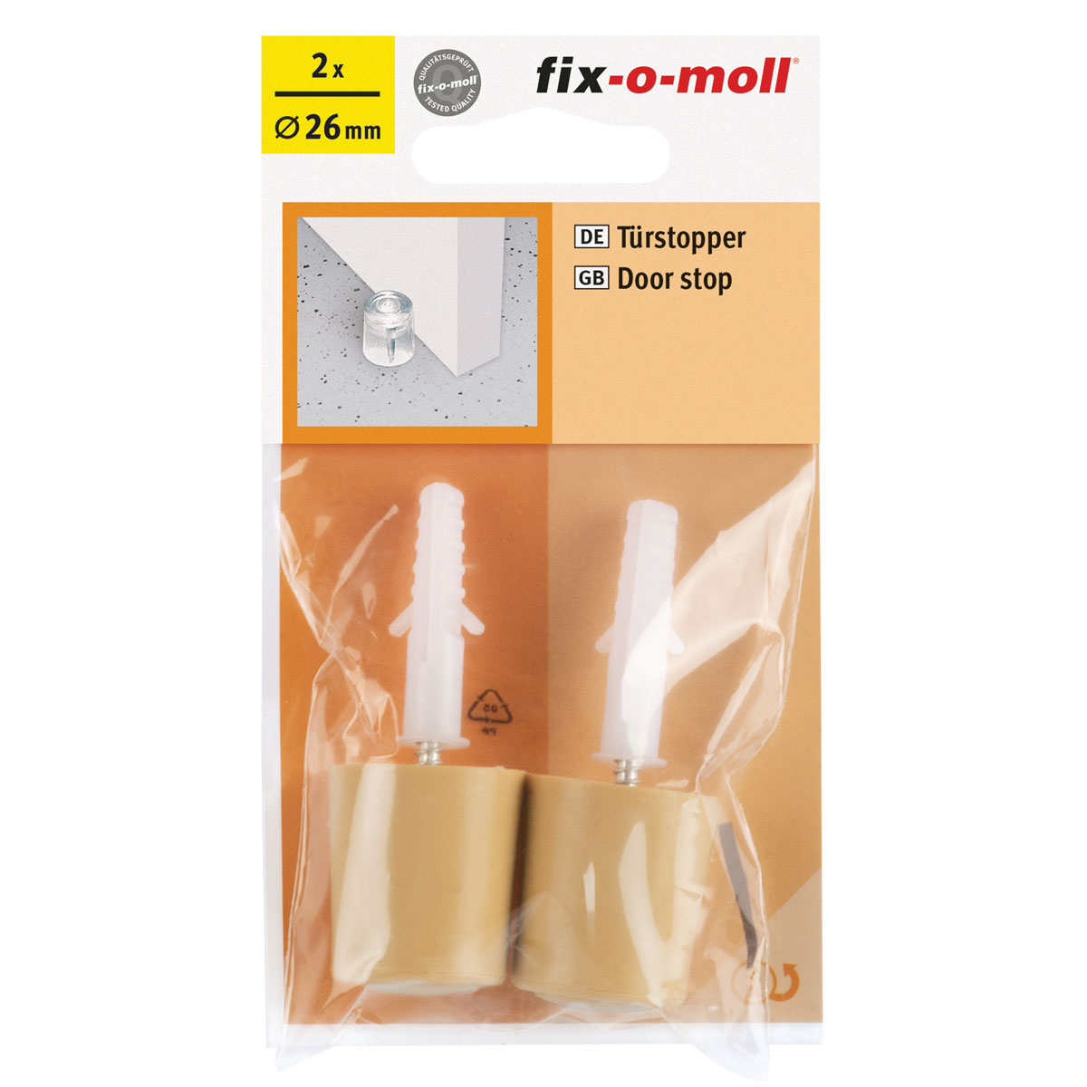Suki Türstopper mit Schraube 2,6 cm beige 2 Stück Bild 2