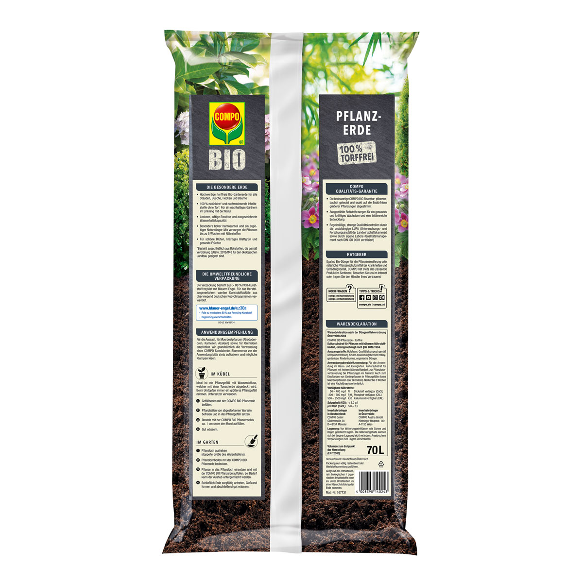 Compo Bio Pflanzerde torffrei 70 L Bild 2