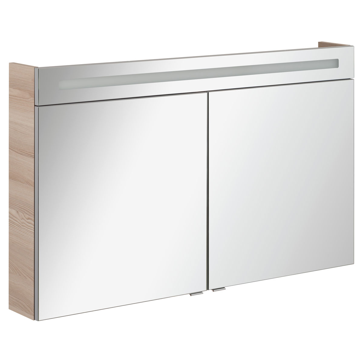 Fackelmann LED-Spiegelschrank B.clever 120 x 71 x 16 cm Alaska-Esche 2 Türen