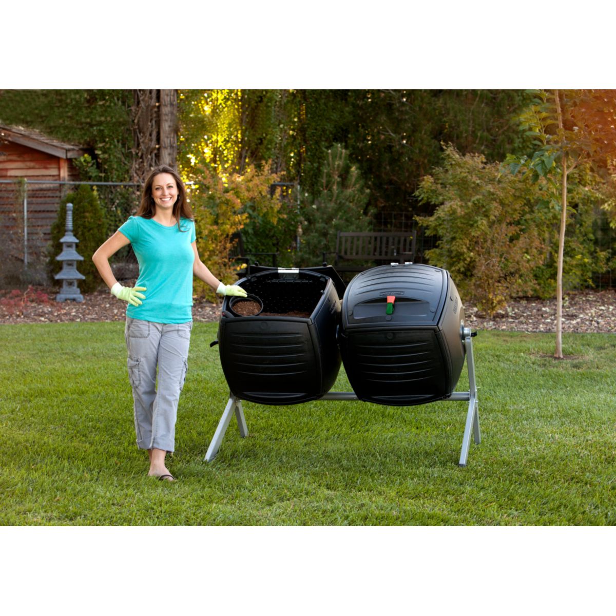 Lifetime Komposter Kompost-Zwilling 380 L 79,4x143,5x110,4cm Bild 3