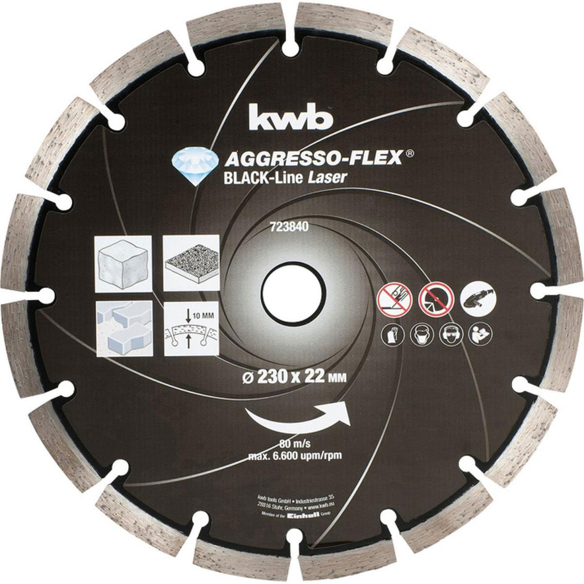 kwb  Trennscheiben Aggreso Flex Black Line Diamant Durchmesser 230 mm Bild 1