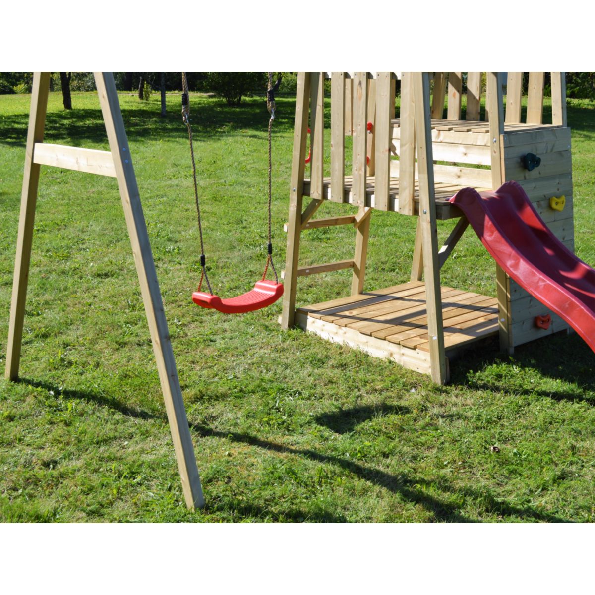 Wendi Toys Spielhaus Panda inkl. Rutsche, Kletterwand und Schaukel 290x270x270 cm Bild 5