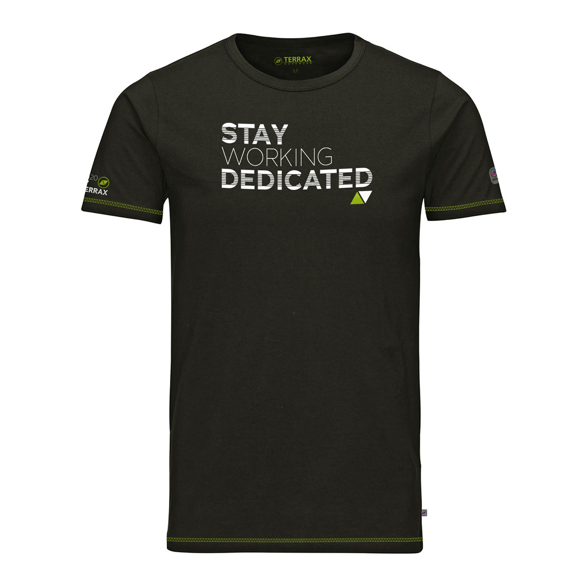 Terrax Workwear  T-Shirt dunkelgrün-limette Größe S